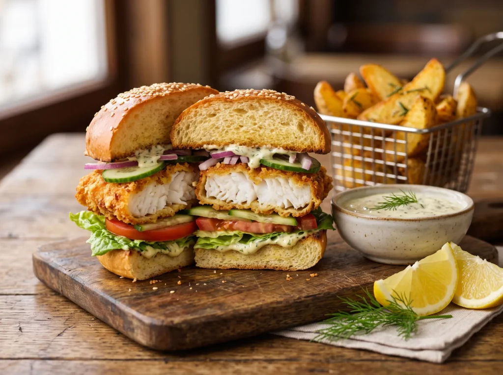 crispy-grilled-fish-burger-with-sauce